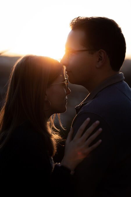 Sunset suprirse proposal at the Pincio Gardens in Rome