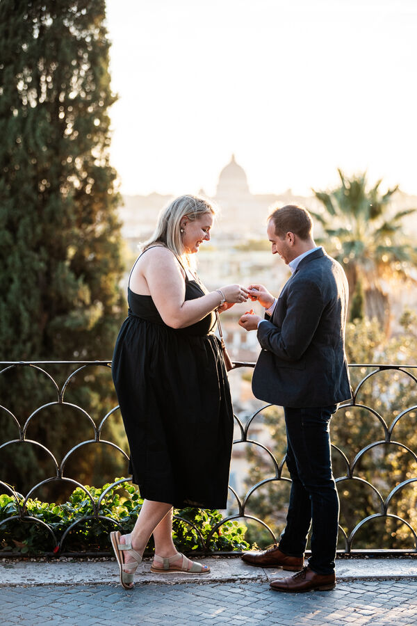 Surprise Proposal in Rome on the Terrazza Belvedere with Ashley and Jamie