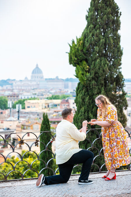 Wedding Proposal on the Terrazza Belvedere in Rome