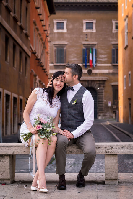 Couple during a Wedding Photo Shoot in Rome