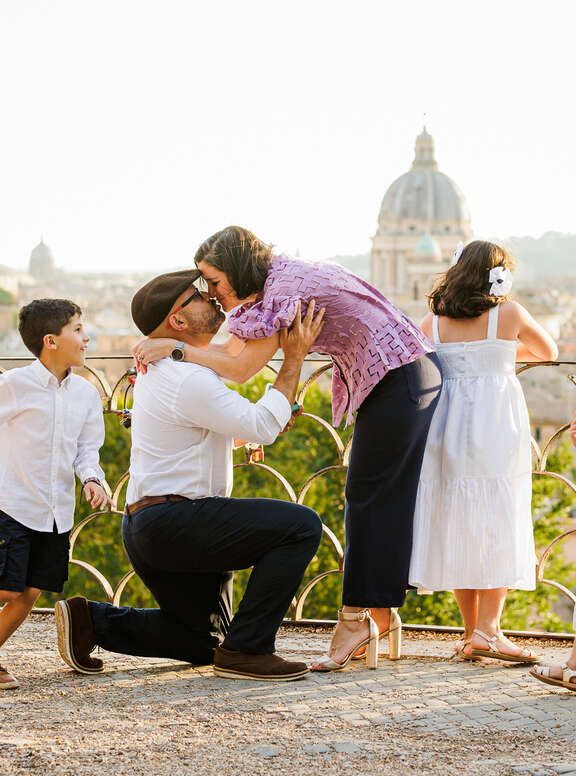 Surprise Wedding Proposal Photo Session in Rome